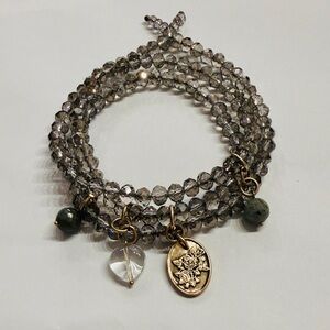 Katia Designs Chic Crystal Beaded Necklace/Bracelet with Charms